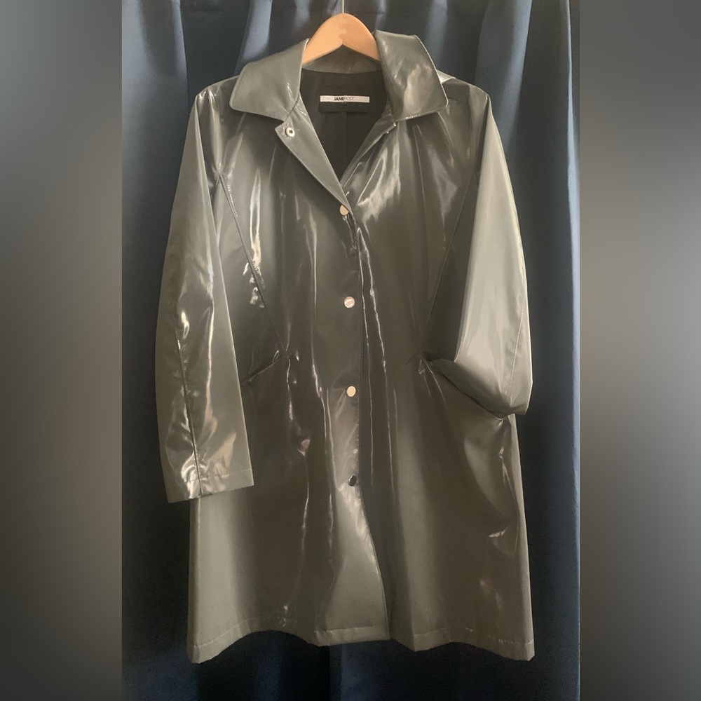 Jane Post Gray Slicker with Detachable Hood